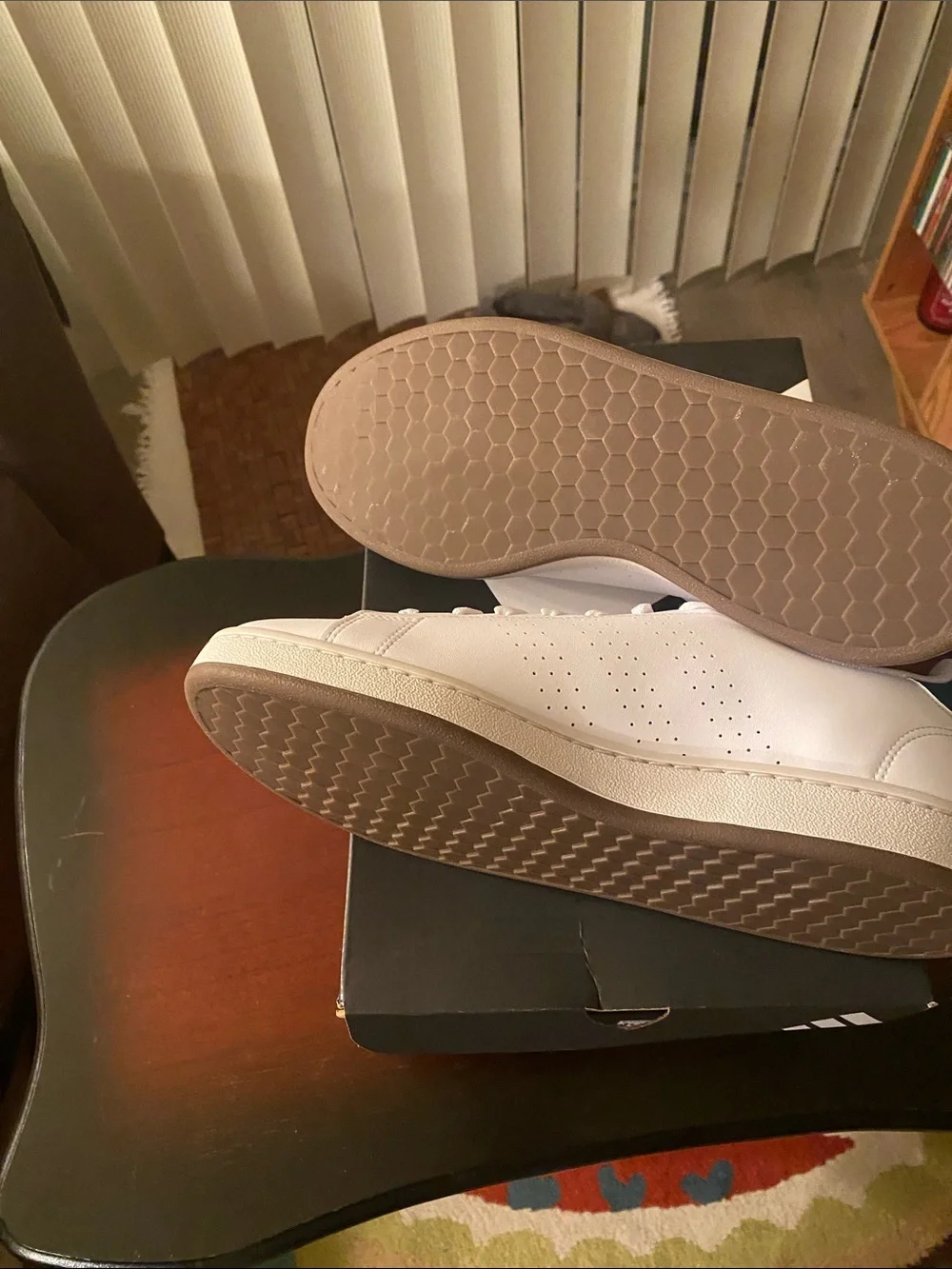 adidas Men’s All-White Leather Casual Sneakers